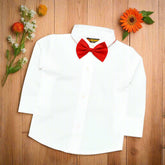 Dark Olive Baby Boy Toddler Boy Formal Outfit – White Shirt, Dark Olive Pants & Bowtie Suspenders (3-Piece Set)